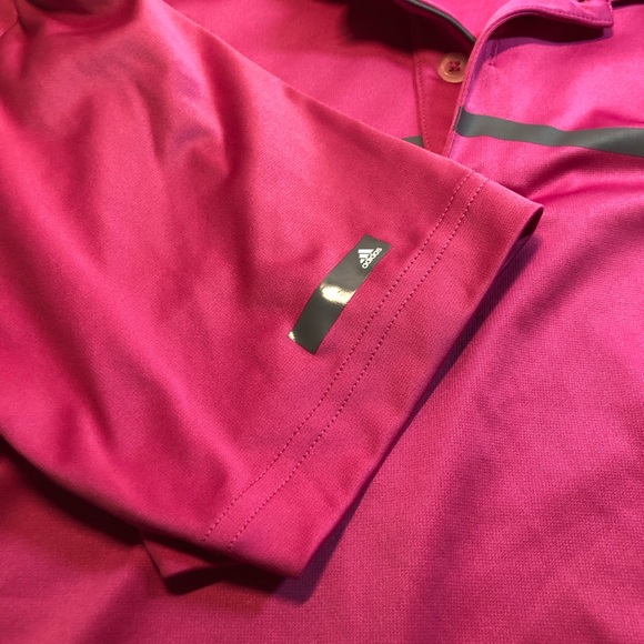 Mens Adidas Puremotion Cool Max SS Golf Shirt, Pink, Size Medium - Picture 9 of 10